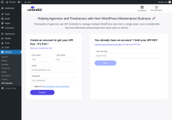 Page screenshot: Settings &rarr; WP Umbrella