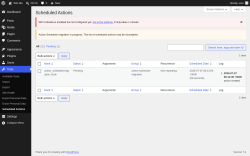 Page screenshot: Tools &rarr; Scheduled Actions