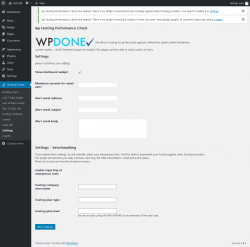 Page screenshot: Hosting Check → Settings