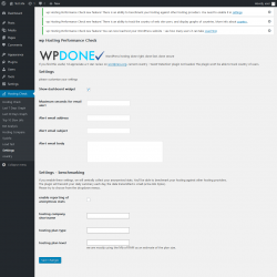 Page screenshot: Hosting Check → Settings