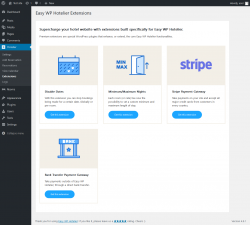 Page screenshot: Hotelier → Extensions