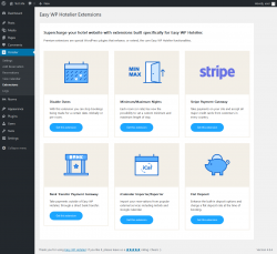 Page screenshot: Hotelier → Extensions