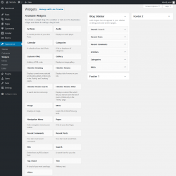 Page screenshot: Widgets ‹ Test site — WordPress