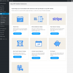 Page screenshot: Hotelier → Extensions
