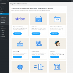 Page screenshot: Hotelier → Extensions