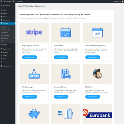 Page screenshot: Hotelier → Extensions