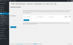 Page screenshot: Hotelier → Seasonal prices