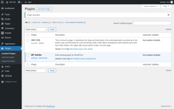 Page screenshot: Plugins ‹ Test site — WordPress