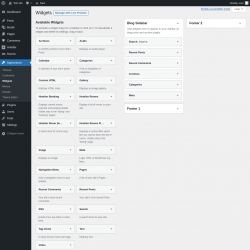 Page screenshot: Widgets ‹ Test site — WordPress