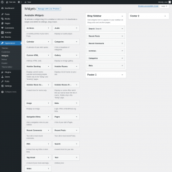 Page screenshot: Widgets ‹ Test site — WordPress
