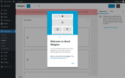 Page screenshot: Widgets ‹ Test site — WordPress