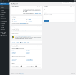 Page screenshot: Dashboard &lsaquo; Test site &mdash; WordPress