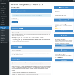Page screenshot: WP Immo Manager &rarr; Shortcodes