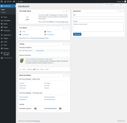 Page screenshot: Dashboard &lsaquo; Test site &mdash; WordPress
