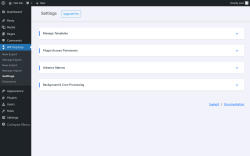 Page screenshot: WP Imp Exp → Settings