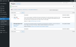 Page screenshot: Plugins ‹ Test site — WordPress