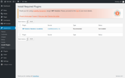 Page screenshot: Appearance &rarr; Install Plugins