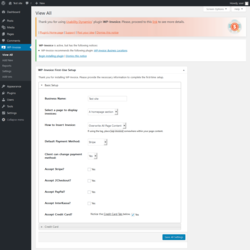 Page screenshot: WP-Invoice