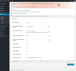 Page screenshot: WP-Invoice &rarr; Add New