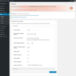 Page screenshot: WP-Invoice
