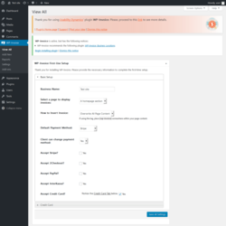 Page screenshot: WP-Invoice