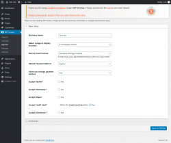 Page screenshot: WP-Invoice &rarr; Reports