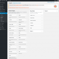 Page screenshot: Widgets &lsaquo; Test site &mdash; WordPress