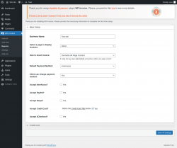 Page screenshot: WP-Invoice &rarr; Reports