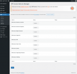 Page screenshot: WP-Invoice &rarr; Add-ons