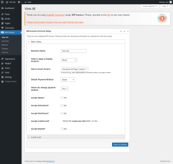 Page screenshot: WP-Invoice