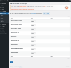 Page screenshot: WP-Invoice &rarr; Add-ons