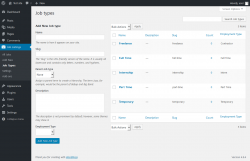 Page screenshot: Job Listings &rarr; Job Types