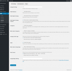 Page screenshot: Job Listings &rarr; Settings