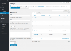 Page screenshot: Job Listings &rarr; Job Types