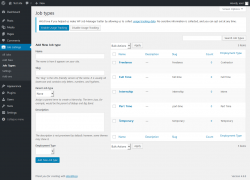 Page screenshot: Job Listings &rarr; Job Types