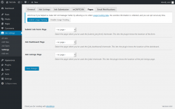 Page screenshot: Job Listings &rarr; Settings &rarr; Pages