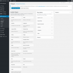 Page screenshot: Widgets &lsaquo; Test site &mdash; WordPress