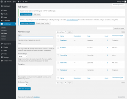 Page screenshot: Job Listings &rarr; Job Types