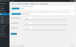 Page screenshot: Job Listings &rarr; Settings &rarr; Pages