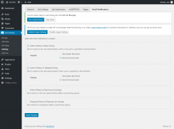 Page screenshot: Job Listings &rarr; Settings &rarr; Email Notifications