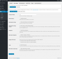 Page screenshot: Job Listings &rarr; Settings &rarr; Job Listings