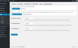 Page screenshot: Job Listings &rarr; Settings &rarr; Pages