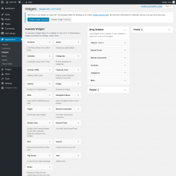 Page screenshot: Widgets &lsaquo; Test site &mdash; WordPress