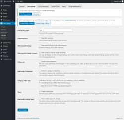 Page screenshot: Job Listings &rarr; Settings &rarr; Job Listings