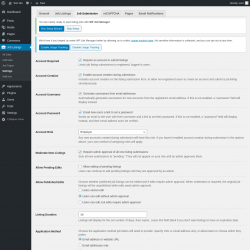 Page screenshot: Job Listings &rarr; Settings &rarr; Job Submission