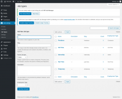 Page screenshot: Job Listings &rarr; Job Types