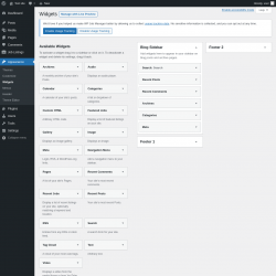 Page screenshot: Widgets &lsaquo; Test site &mdash; WordPress