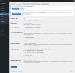 Page screenshot: Job Listings &rarr; Settings &rarr; Job Listings