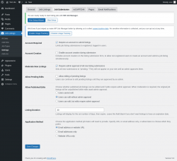 Page screenshot: Job Listings &rarr; Settings &rarr; Job Submission