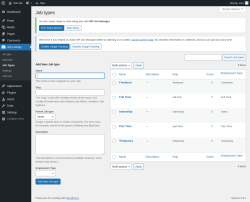 Page screenshot: Job Listings &rarr; Job Types
